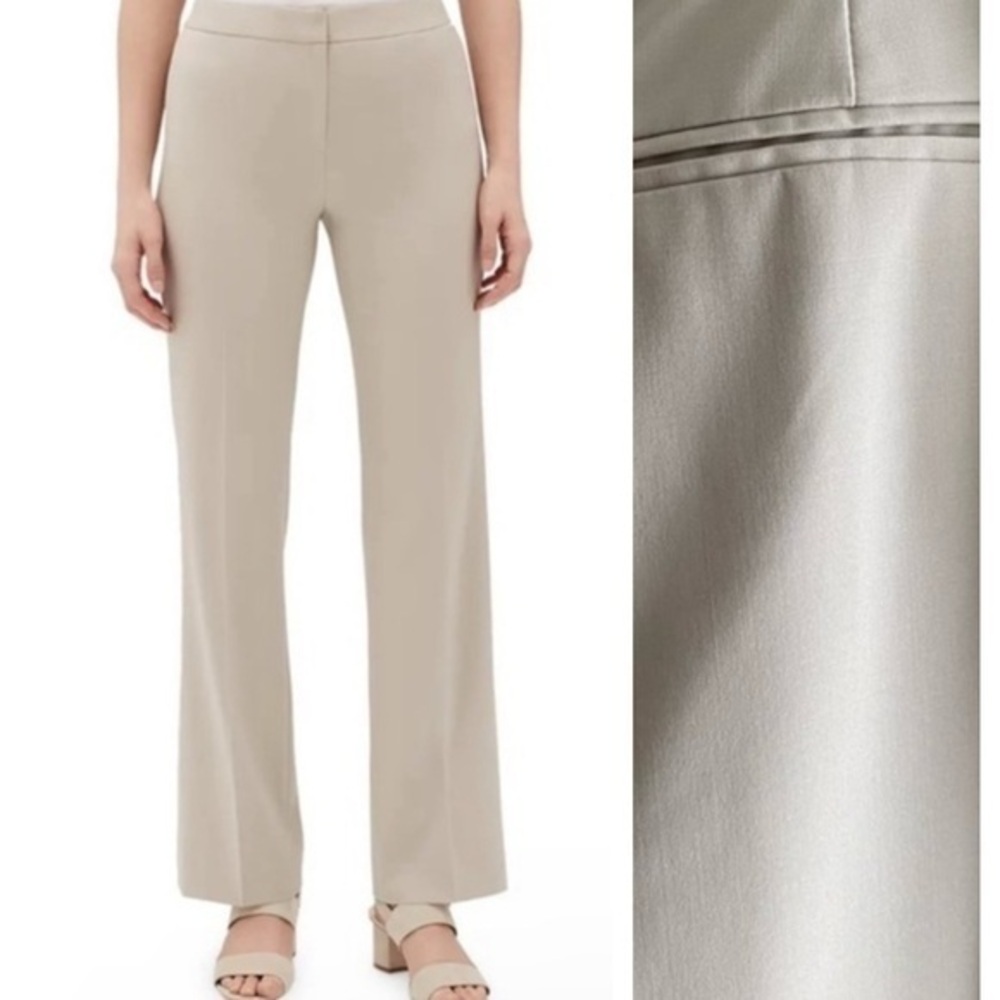 Lafayette 148 New York Cream Beige Menswear Stretch Wool Pants 4